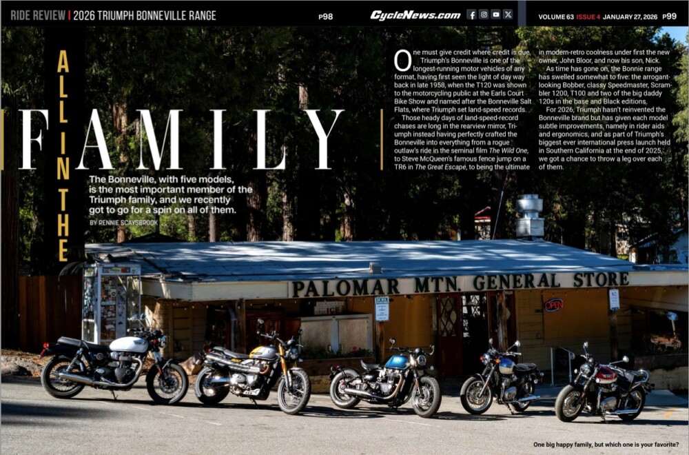 Cycle News Magazine 2026 Triumph Bonneville Lineup review Cycle News Magazine 2026 Triumph Bonneville Lineup review