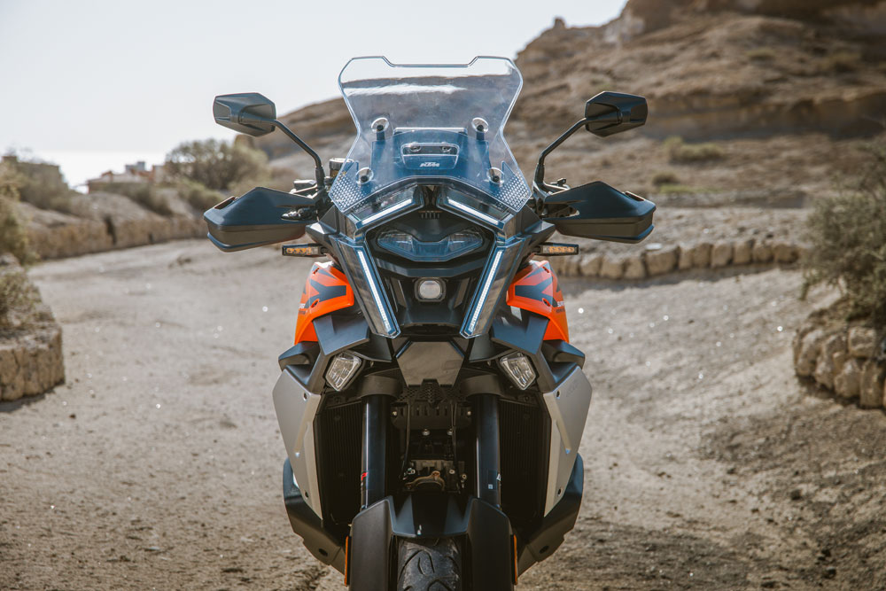 2027 KTM 1390 Super Adventure S Evo front view 2027 KTM 1390 Super Adventure S Evo front view