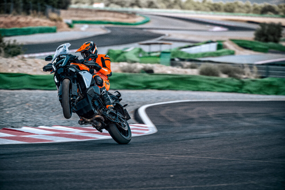 2027 KTM 1390 Super Adventure S Evo wheelie