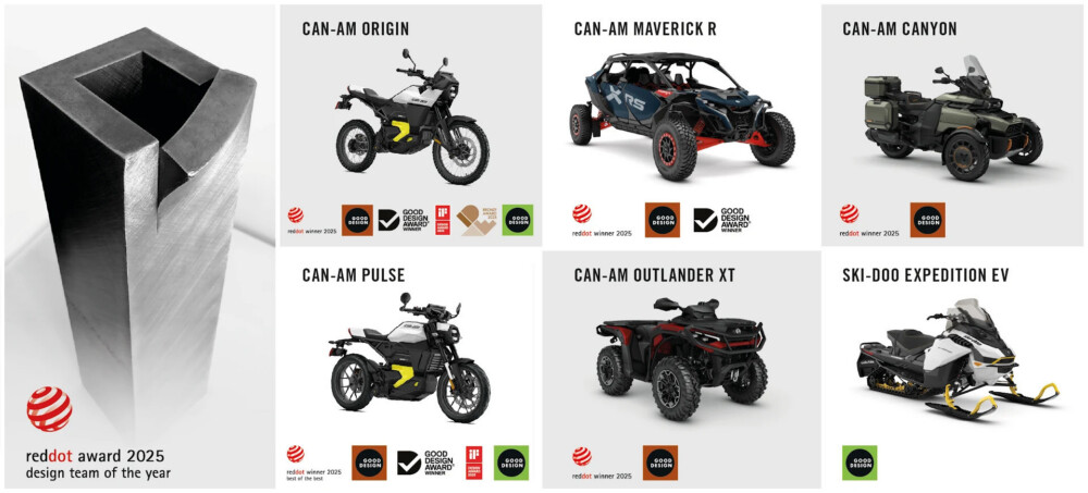 BRP earned 20 international design awards