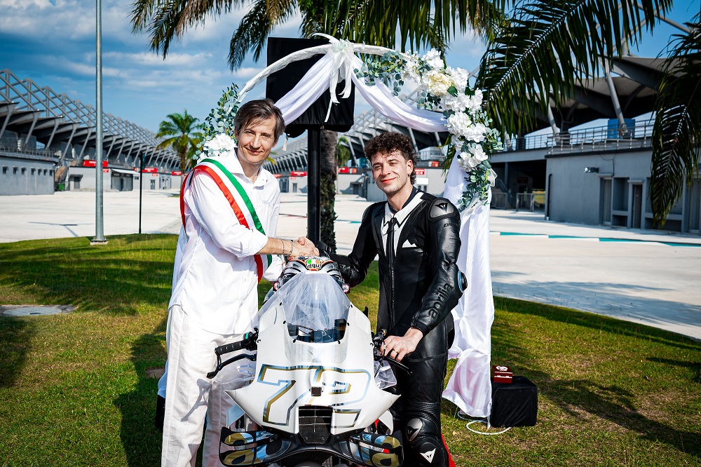 Marco Bezzecchi and Aprilia Racing stage wedding to celebrate renewed contract