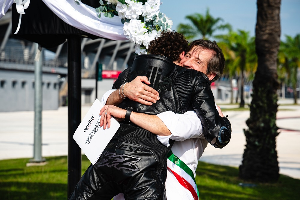 Marco Bezzecchi and Aprilia Racing stage wedding to celebrate renewed contract